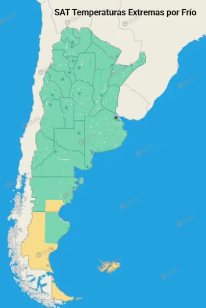 El frío intenso perdura en la región patagónica