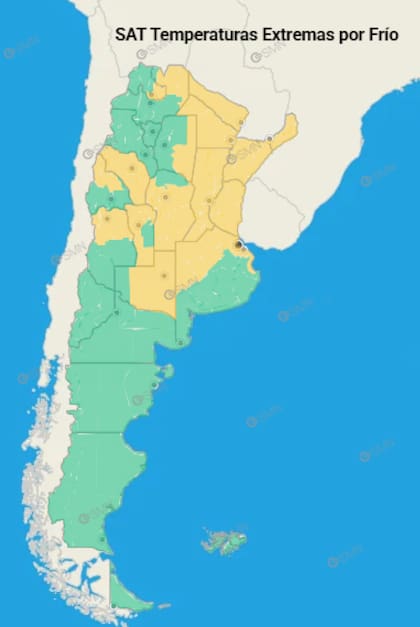 El frío se apoderará de una vasta porción del territorio argentino