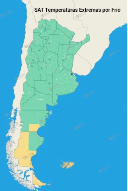 El frío se concentrará en la región patagónica