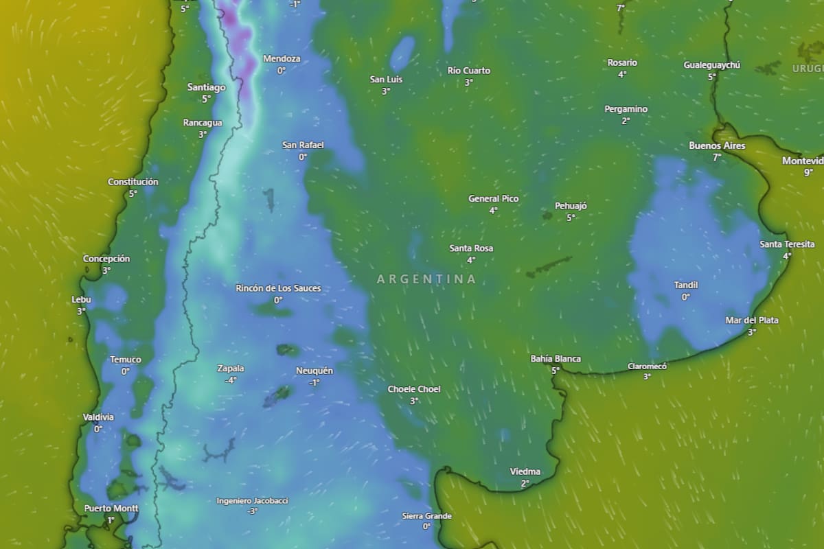 El frío sobre la provincia de Buenos Aires y el resto del país