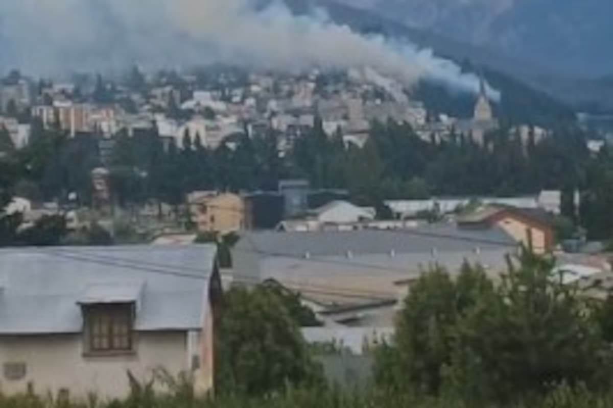 El fuego avanza a la altura del km 1 de la avenida Bustillo.