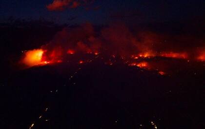 El fuego en las afueras de El Bolsón