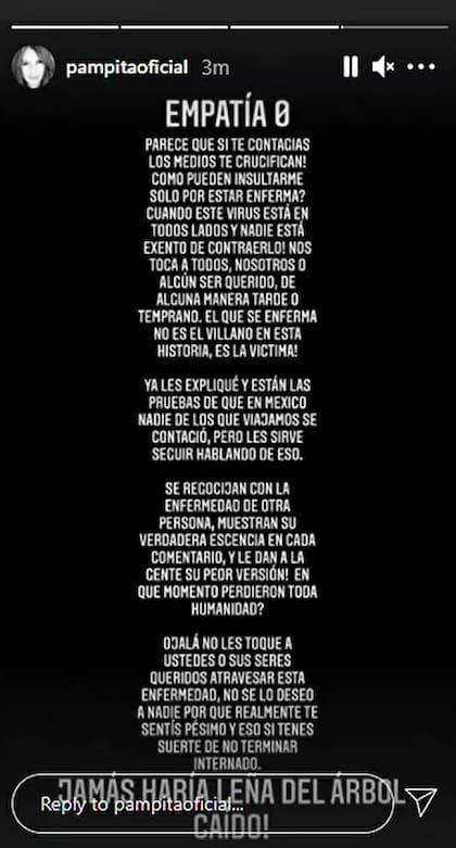 El fuerte descargo de Pampita Ardohain