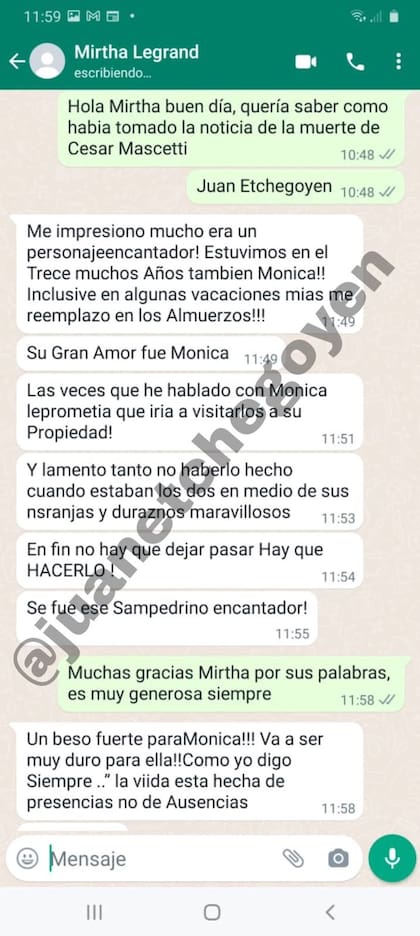 El fuerte mensaje de despedida de Mirtha Legrand a César Mascetti (Foto: Twitter @JuanEtchegoyen)