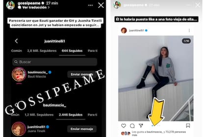 El fugaz seguimiento de Juanita Tinelli a un ex Gran Hermano en Instagram que dio qué hablar: "Él tiene novia"