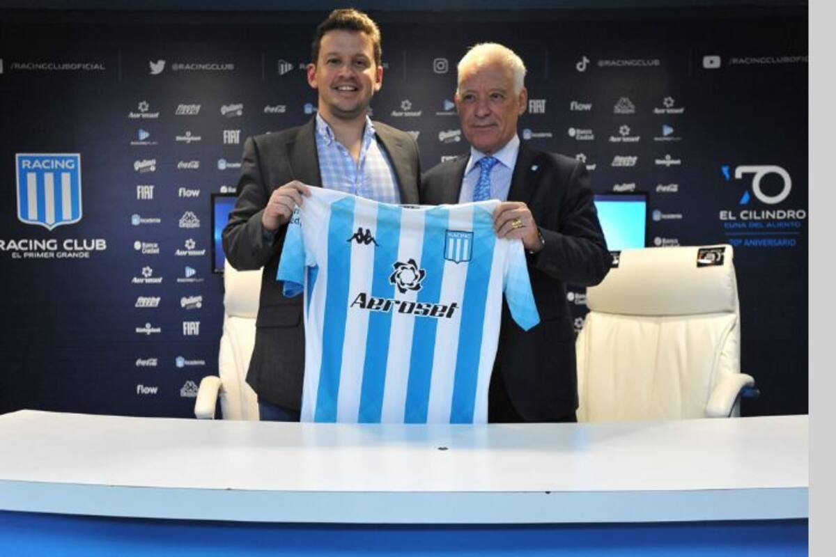 El fundador de Aeroset, la empresa que auspicia a Racing Club