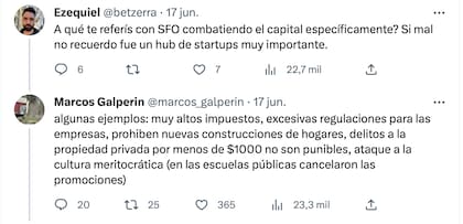 El fundador y CEO de Mercado Libre se cruzó con varios usuarios en Twitter para defender su postura
