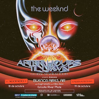 El furor de los fanáticos de The Weeknd continúa, por consiguiente hoy el artista canadiense anunció una nueva fecha para el 19 de octubre en el estadio River Plate