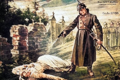 El fusilamiento de Edith Cavell en la propaganda bélica de la época