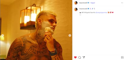 El futbolista compartió unas fotos que su novia le sacó mientras se afeitaba en el exclusivo hotel (Foto: Instagram @mauroicardi)