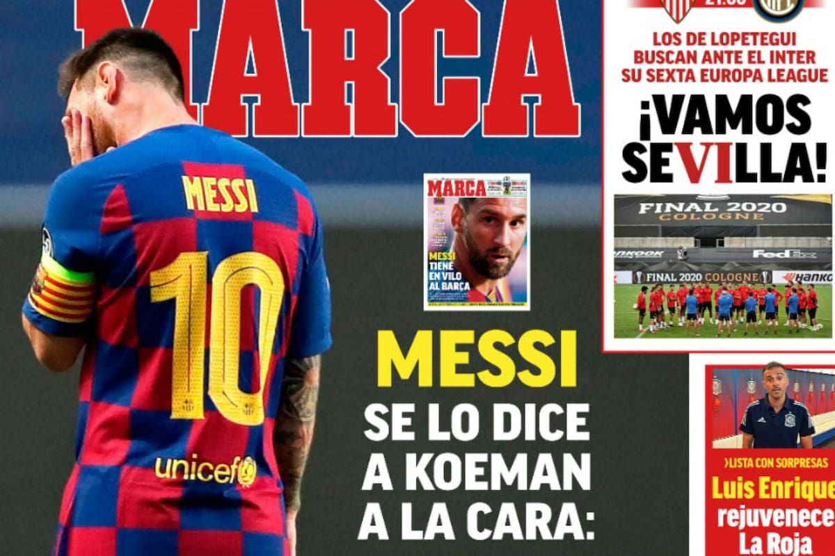 El futuro de Messi, en la portada del diario deportivo Marca