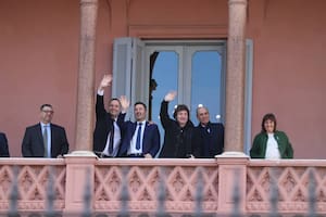 El Gabinete fue a saludar al balcón de la Rosada.