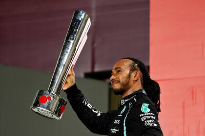 El ganador del GP de Qatar, el británico Lewis Hamilton.
