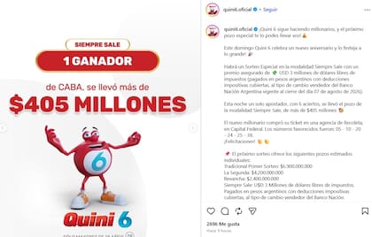 El ganador del sorteo "Siempre Sale"