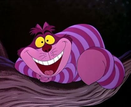 El Gato de Cheshire se convirtió en animado cuando Disney produjo la película Alicia en el país de las maravillas