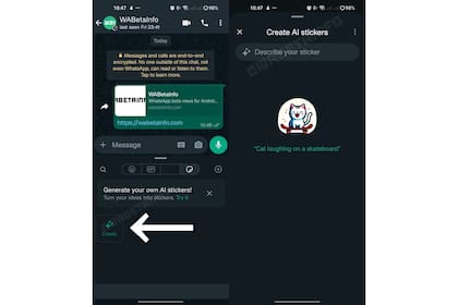 El generador de stickers con IA está en WhatsApp hace varios años