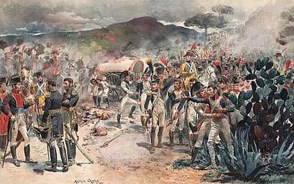 El general Dupont rindiendo su ejército ante las fuerzas españolas (Obra de Mauricio Orange, 1906)