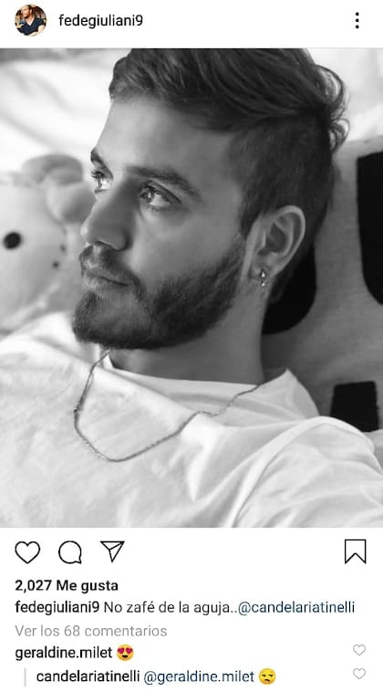El gesto de Candelaria Tinelli en Instagram para frenar los elogios a su novio