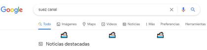 El gif animado que se ve en la portada de Google cuando se introducen las palabras "Suez Canal"