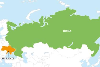 El gigante ruso, con una superficie de 17.130.000 km2, junto a Ucrania, con 603.628 km2