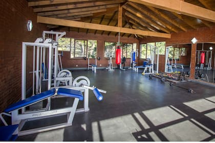 El gimnasio , preparado para recibir a los tenistas