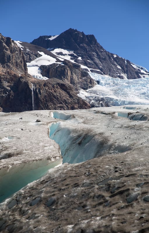 El glaciar se encuentra en las inmediaciones de la reserva Los Huemules.