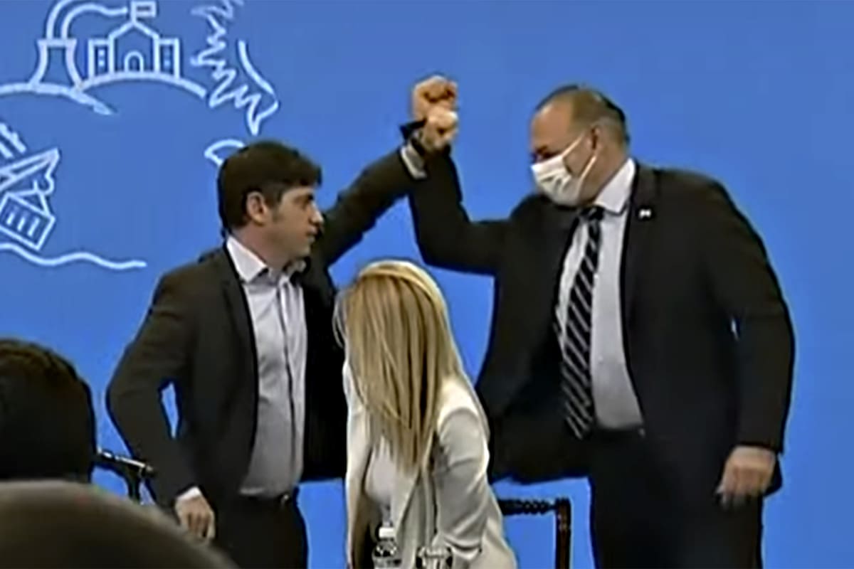 El gobernador Axel Kicillof y Sergio Berni