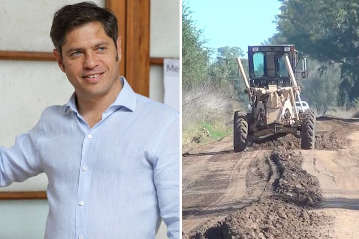 El gobernador Axel Kicillof y un camino rural: los productores buscan que se reforme una ley para que haya más fondos