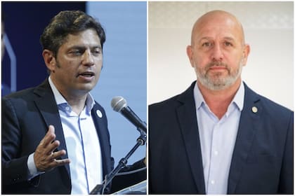 El gobernador bonaerense, Axel Kicillof, y el ministro de Seguridad porteño, Waldo Wolff