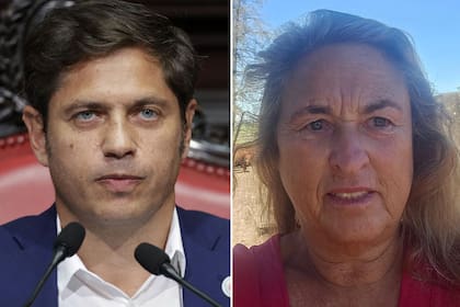El gobernador bonaerense Axel Kicillof y la productora agropecuaria Cristina Boubee