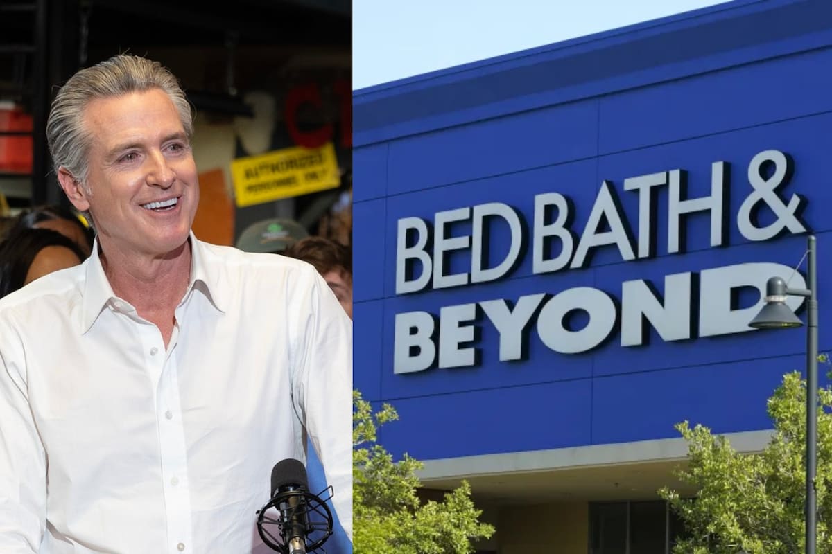 El gobernador de California, Gavin Newsom, festejó el regreso de la tienda Bed, Bath & Beyond