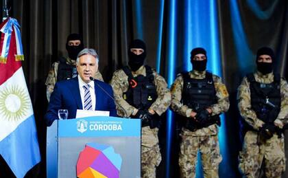 El gobernador de Córdoba, Martín Llaryora, en la presentación de la nueva cárcel para presos de alto perfil de riesgo en la provincia