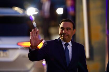 El gobernador de Corrientes, Gustavo Valdés, luego de una reunión de mandatarios provinciales con el presidente Javier Milei en Casa Rosada.
