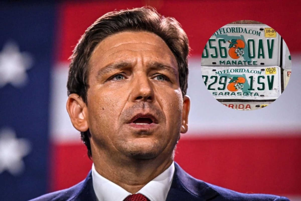 El gobernador de Florida, Ron DeSantis, aprobó una ley que introduce cambios significativos en las regulaciones sobre el uso de marcos y bordes decorativos en las matrículas de los vehículos