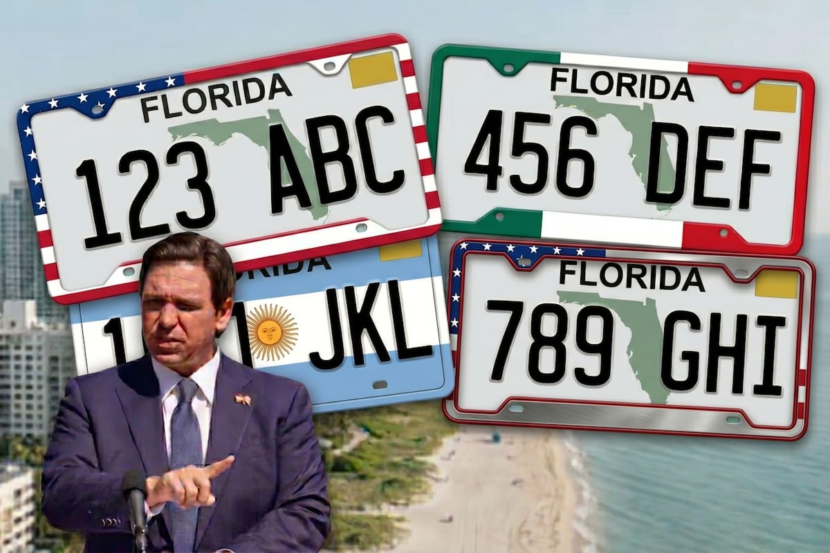 El gobernador de Florida, Ron DeSantis, aprobó una ley que introduce cambios significativos en las regulaciones sobre el uso de marcos y bordes decorativos en las matrículas de los vehículos
