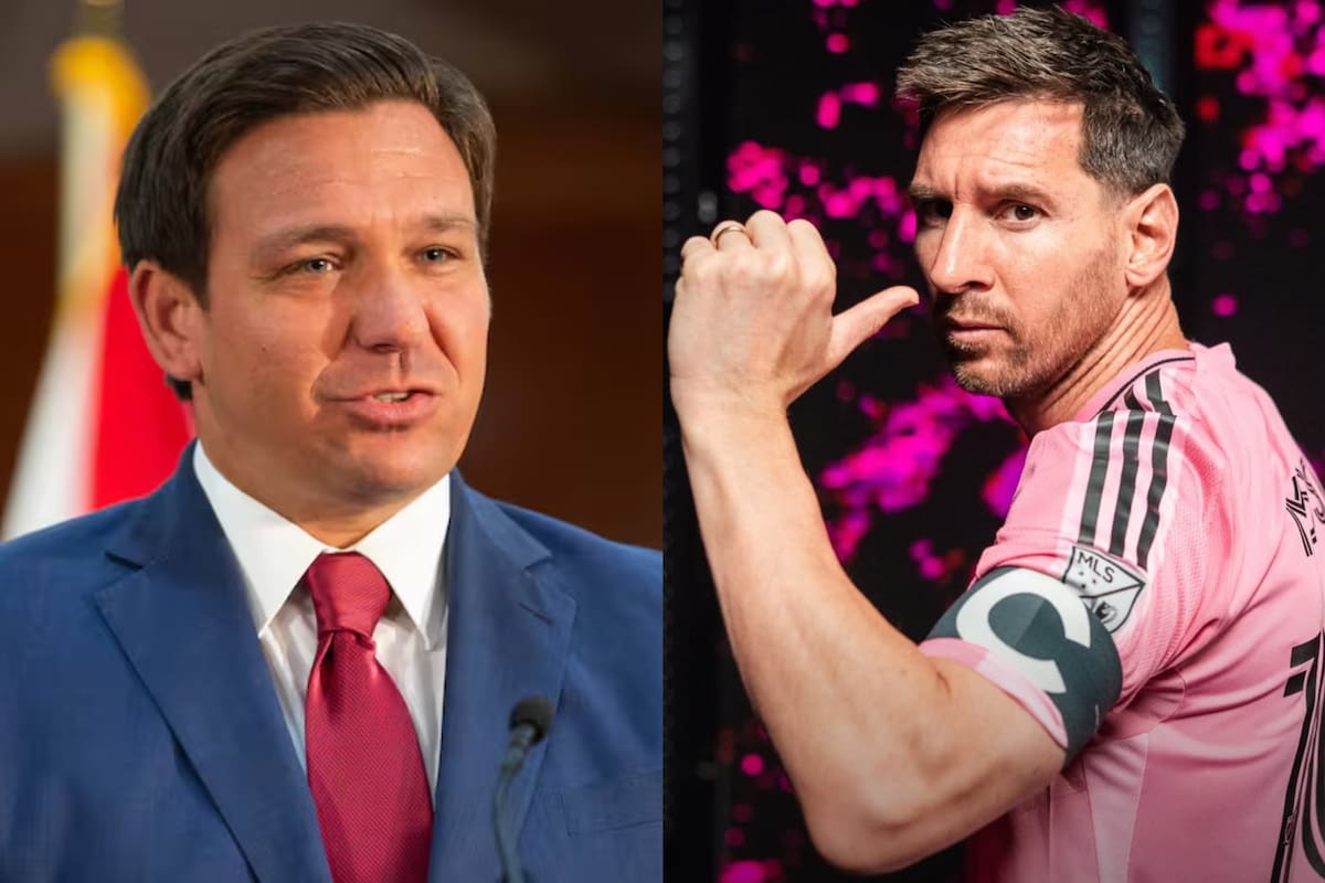 El gobernador de Florida, Ron DeSantis, participó en la apertura del Nu Stadium junto a David Beckham y los hermanos Jorge y José Mas