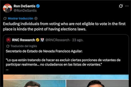 El gobernador de Florida, Ron DeSantis, se defendió las normas electorales que restringen la elegibilidad tras lo ocurrido en Nevada