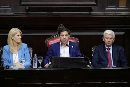 El gobernador de la provincia de Buenos Aires, Axel Kicillof, durante la inauguración de la Asamblea Legislativa