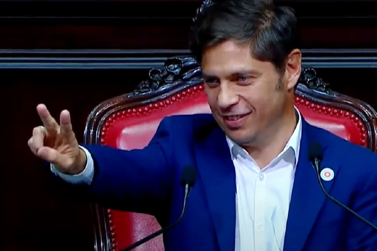 El gobernador de la provincia de Buenos Aires, Axel Kicillof, durante la inauguración de la Asamblea Legislativa
