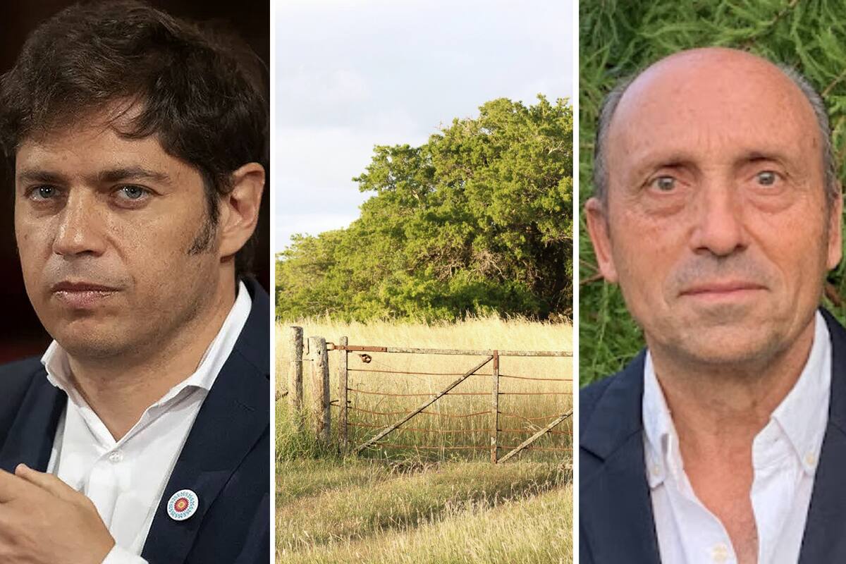 El gobernador de la provincia de Buenos Aires, Axel Kicillof, y el presidente de Carbap, Horacio Salaverri, que rechaza la suba del Inmobiliario Rural