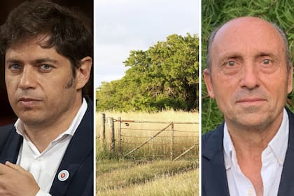 El gobernador de la provincia de Buenos Aires, Axel Kicillof, y el presidente de Carbap, Horacio Salaverri, que rechaza la suba del Inmobiliario Rural