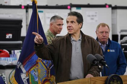 El gobernador de Nueva York, Andrew Cuomo, en una de sus conferencias de prensa matutinas