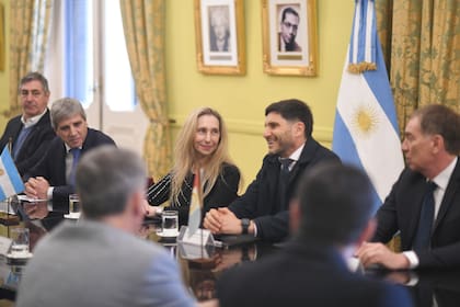 El gobernador de Santa Fe, Maximiliano Pullaro, recientemente de paso en la Casa Rosada