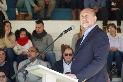 El gobernador de Santa Fe Omar Perotti durante la inauguración de laa 86º Exposición Nacional de Ganadería, Agricultura, Granja, Industria, Comercio y Servicios en Reconquista
