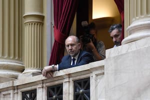 El gobernador de Santa Fe, Omar Perotti, este martes en la Cámara de Diputados