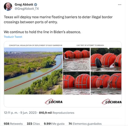El gobernador de Texas, Greg Abbott, anunció la medida fronteriza en su cuenta de Twitter