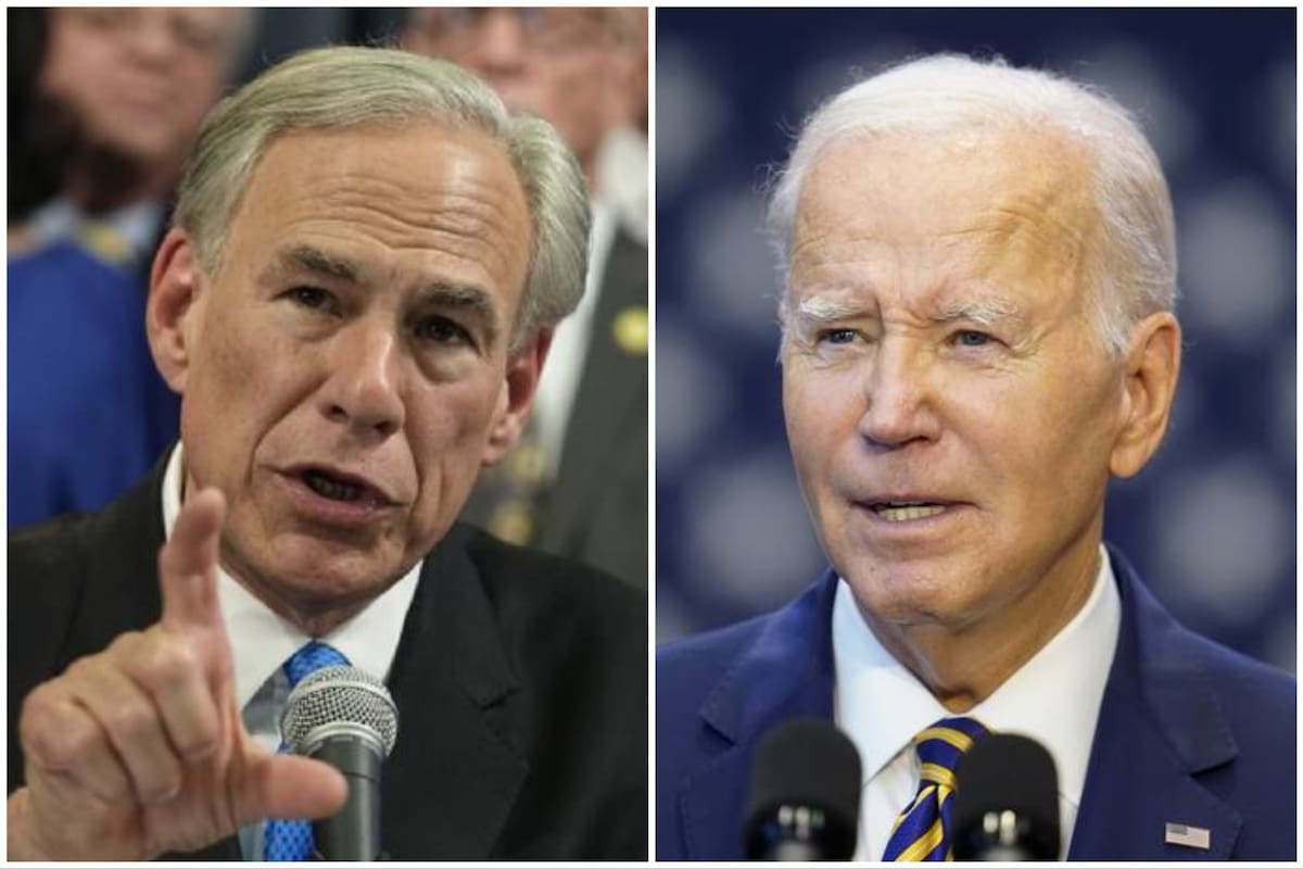 El gobernador de Texas, Greg Abbott, y el presidente de Estados Unidos, Joe Biden