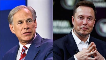 El gobernador de Texas, Greg Abbott, y Elon Musk (Archivo)