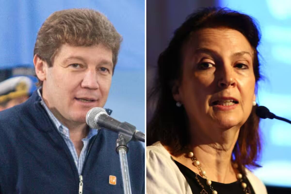El gobernador de Tierra del Fuego, Gustavo Melella, y la canciller, Diana Mondino
