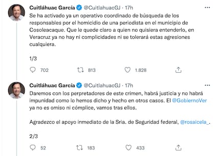 El gobernador del estado de Veracruz aseguró que el crimen no quedaría impune